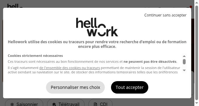 Screenshot of hellowork.com