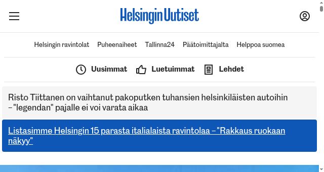 Screenshot of helsinginuutiset.fi