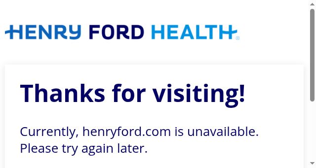 Screenshot of henryford.com
