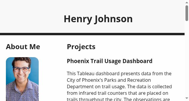 Screenshot of henrymjohnson.com