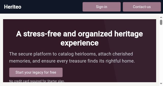 Screenshot of heriteo.com