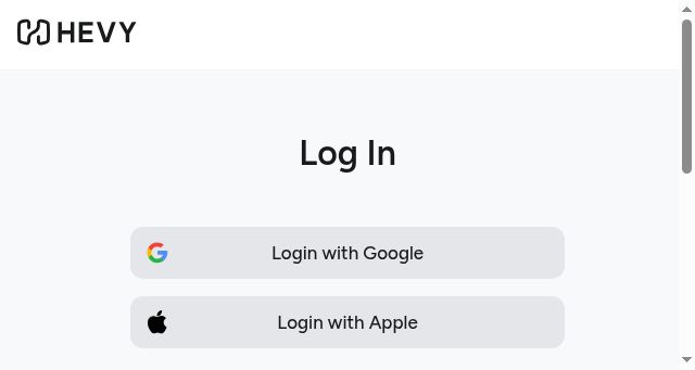 Screenshot of hevy.com