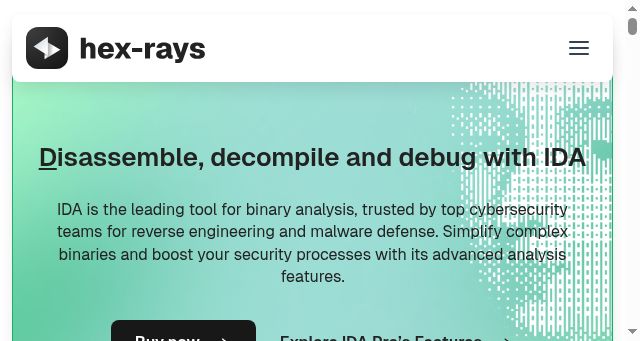 Screenshot of hex-rays.com