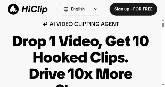 Screenshot of hiclip.ai