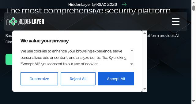 Screenshot of hiddenlayer.com