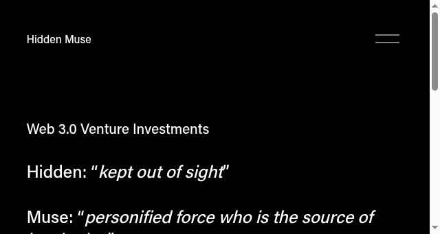 Screenshot of hiddenmuse.ventures