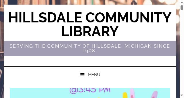 Screenshot of hillsdale-library.org