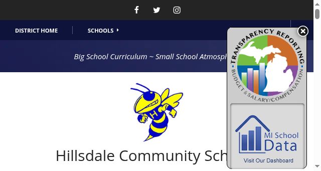 Screenshot of hillsdaleschools.org