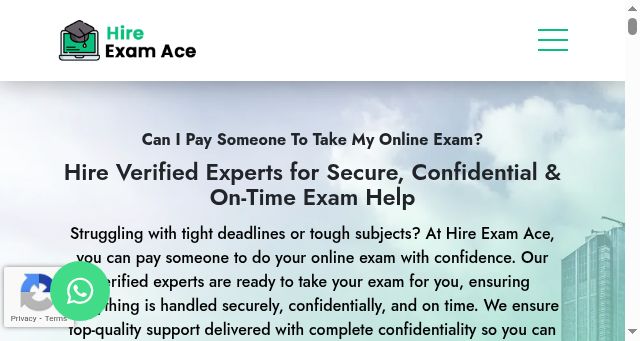 Screenshot of hireexamace.com