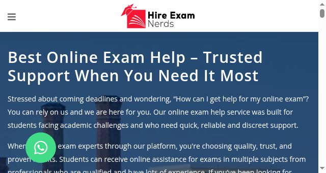 Screenshot of hireexamnerds.com
