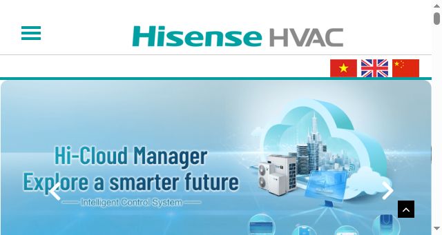 Screenshot of hisensehvac.com.vn