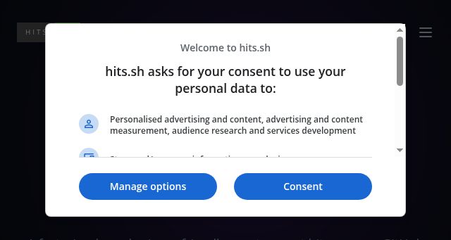 Screenshot of hits.sh