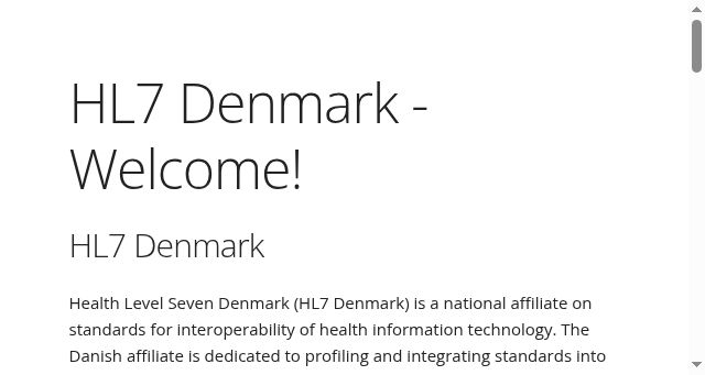 Screenshot of hl7.dk