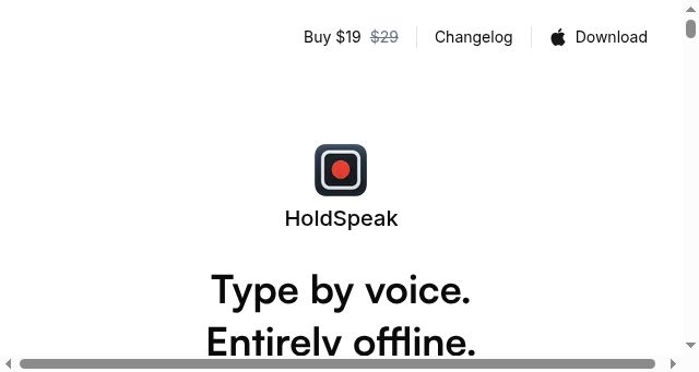 Screenshot of holdspeak.com