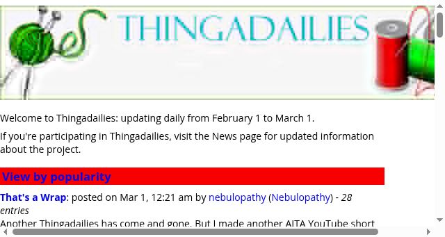 Screenshot of holidailies.org