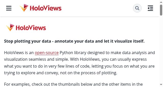 Screenshot of holoviews.org