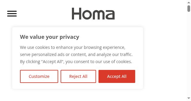 Screenshot of homaeurope.eu