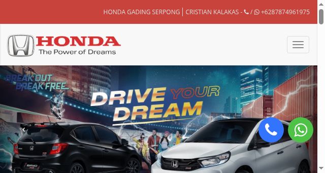 Screenshot of hondagadingserpong.id