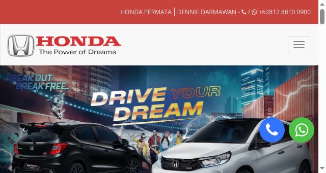 Screenshot of hondapermataserpong.id