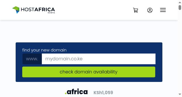 Screenshot of hostafrica.ke
