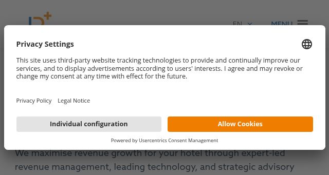 Screenshot of hotelpartner.com