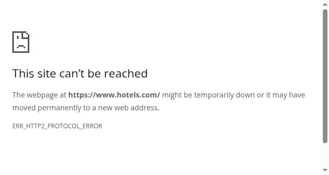 Screenshot of hotels.com