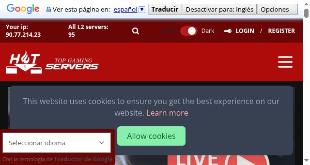 Screenshot of hotservers.org