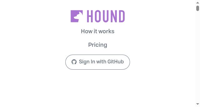 Screenshot of houndci.com