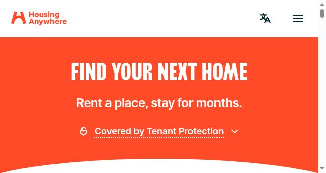 Screenshot of housinganywhere.com