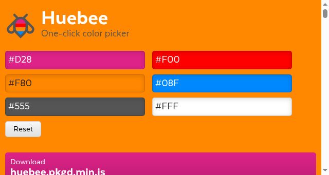 Screenshot of huebee.buzz