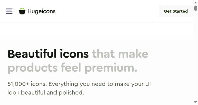 Screenshot of hugeicons.com