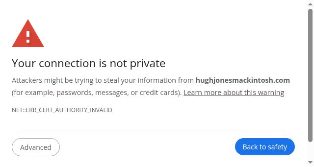 Screenshot of hughjonesmackintosh.com