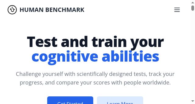 Screenshot of humanbenchmark.now