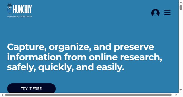 Screenshot of hunch.ly