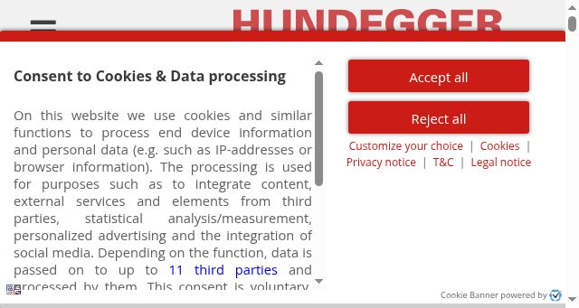 Screenshot of hundegger.com