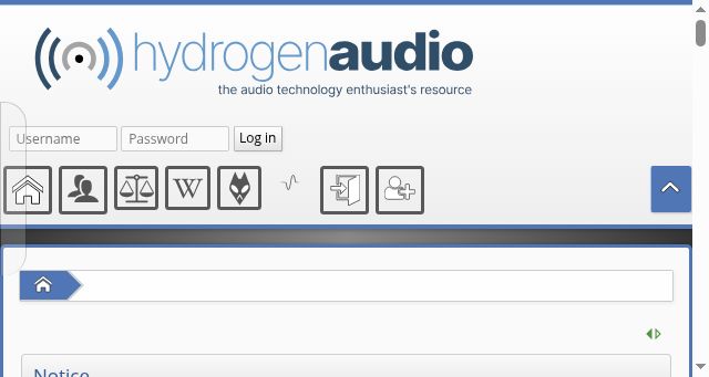 Screenshot of hydrogenaudio.org