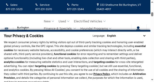 Screenshot of hyundaivt.com