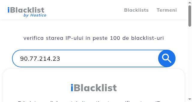 Screenshot of iblacklist.ro
