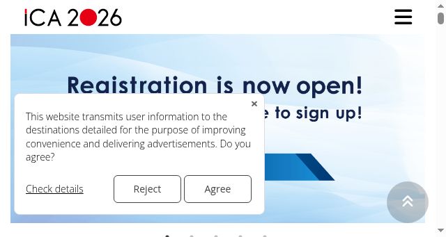 Screenshot of ica2026.org