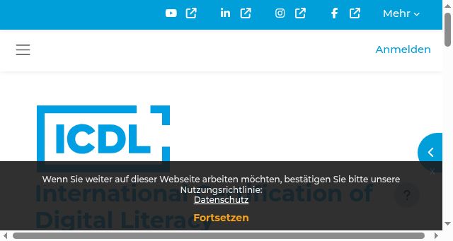 Screenshot of icdl-lernen.de