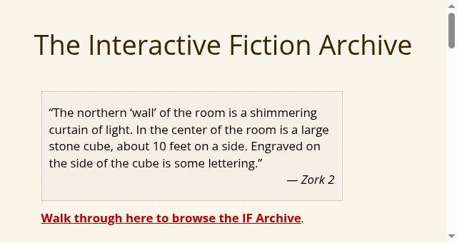 Screenshot of ifarchive.org