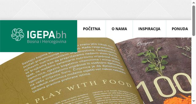 Screenshot of igepa.ba