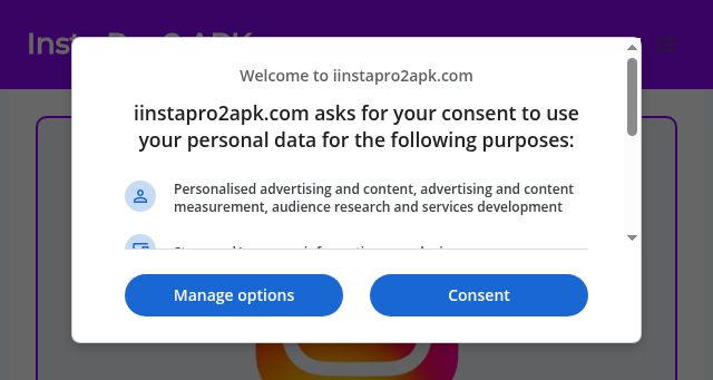 Screenshot of iinstapro2apk.com