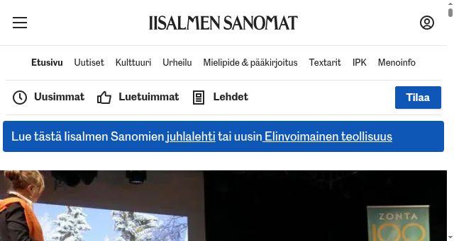 Screenshot of iisalmensanomat.fi