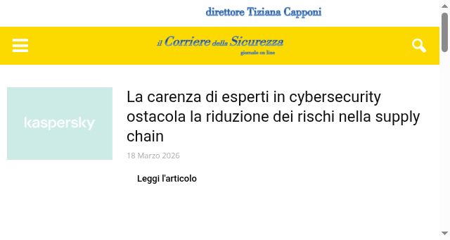 Screenshot of ilcorrieredellasicurezza.it