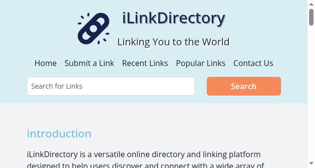 Screenshot of ilinkdirectory.com