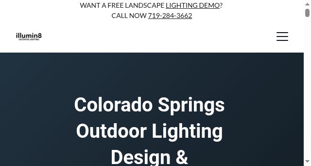 Screenshot of illumin8outdoorlighting.com