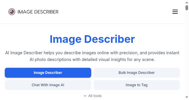 Screenshot of imagedescriber.online
