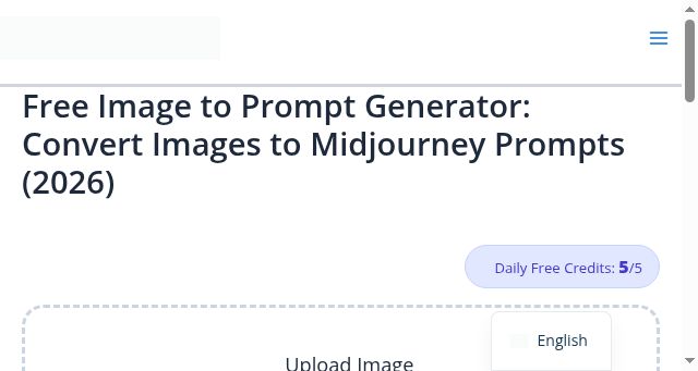 Screenshot of imagetoprompt.xyz