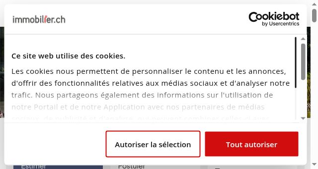 Screenshot of immobilier.ch